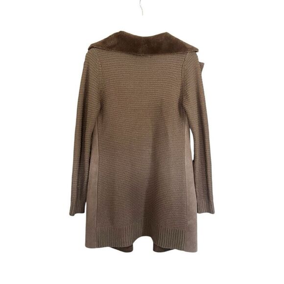 Anthropologie Piper Sweater Coat Suede Knit Brown Small - Picture 3 of 8